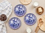Hermia Juego de Platos para Postre de Porcelana Azul y Blanco 19.3cm (6 Unidades)